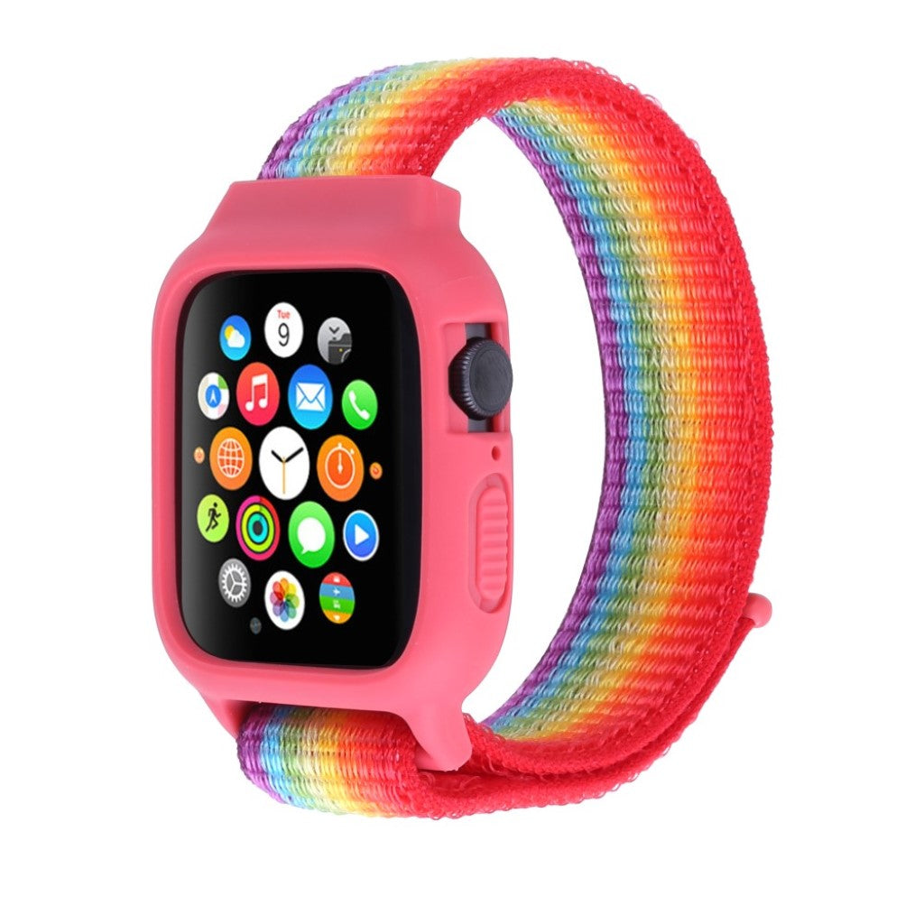 Fint Apple Watch Series 5 40mm / Apple Watch 40mm Nylon Rem - Flerfarvet#serie_10