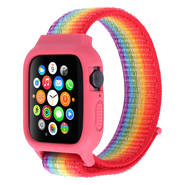 Fint Apple Watch Series 5 40mm / Apple Watch 40mm Nylon Rem - Flerfarvet#serie_10