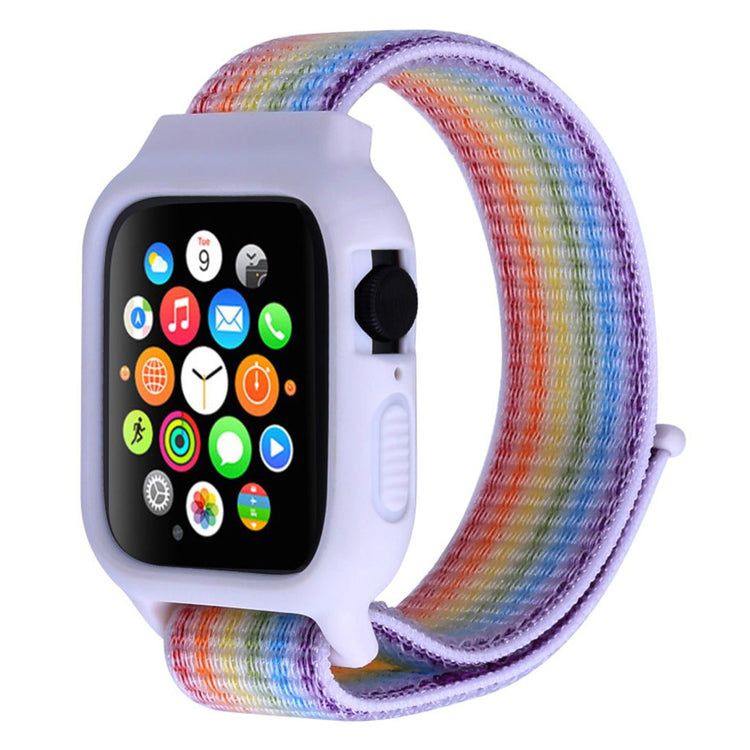 Fint Apple Watch Series 5 40mm / Apple Watch 40mm Nylon Rem - Flerfarvet#serie_11