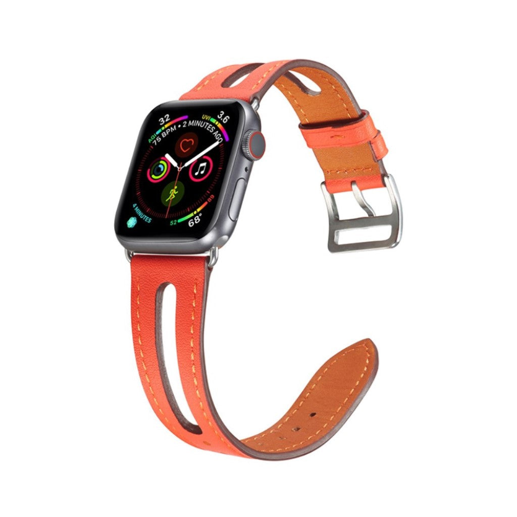  Apple Watch Series 5 40mm / Apple Watch 40mm Ægte læder Rem - Orange#serie_5