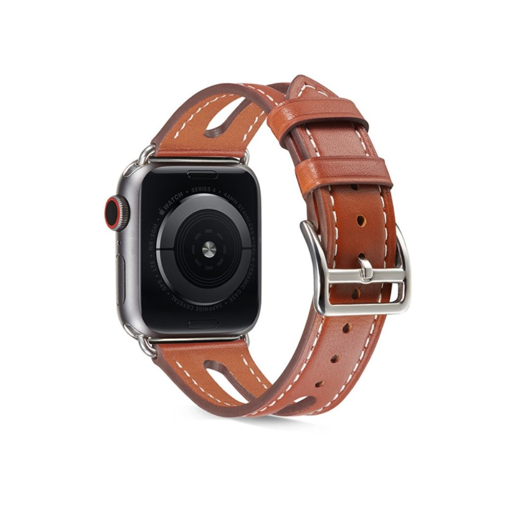  Apple Watch Series 5 40mm / Apple Watch 40mm Ægte læder Rem - Brun#serie_7