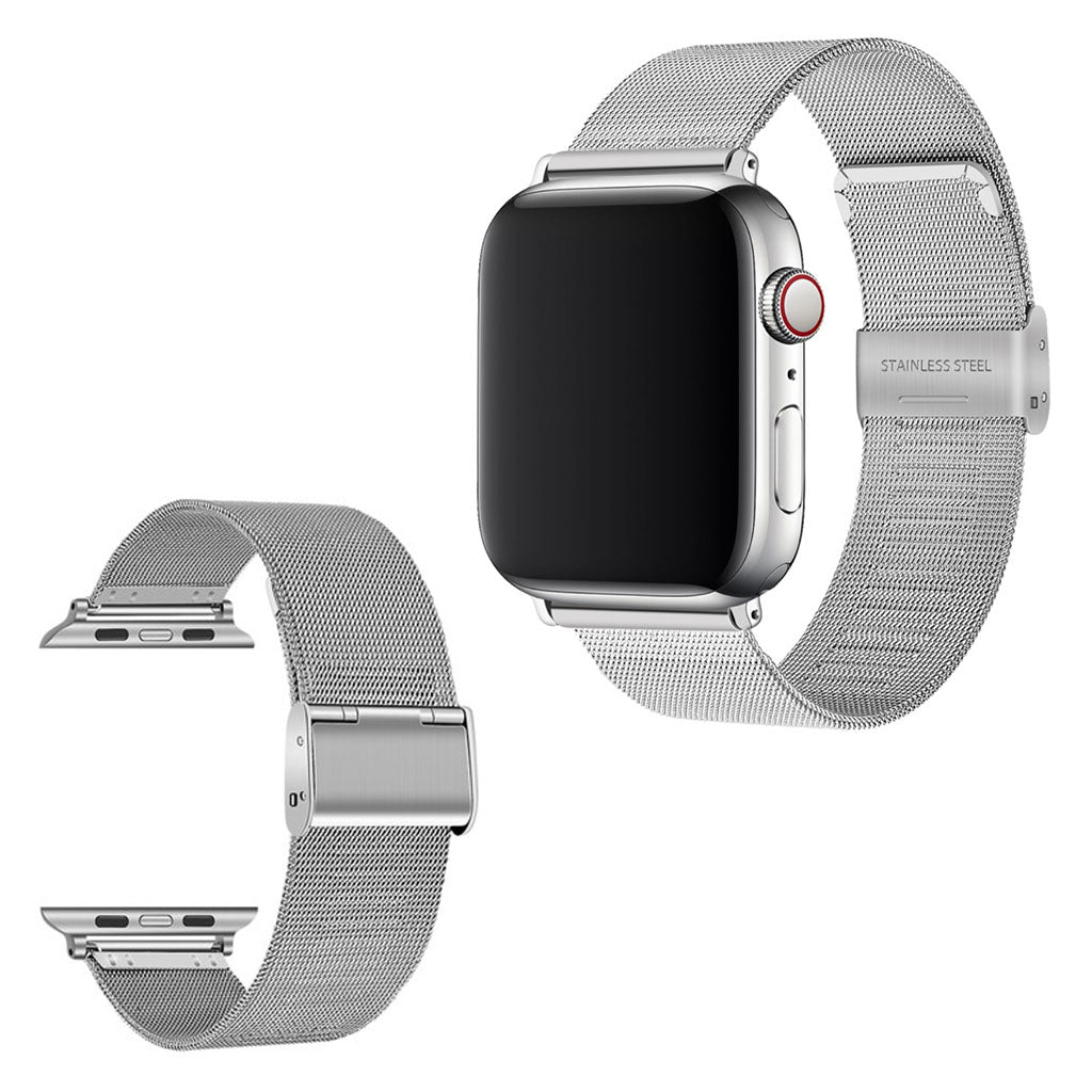 Cool Apple Watch Series 5 40mm / Apple Watch 40mm Metal Rem - Sølv#serie_1