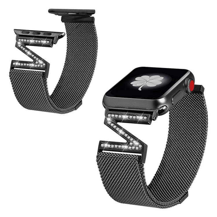 Kønt Apple Watch Series 5 40mm / Apple Watch 40mm Metal Rem - Sort#serie_1