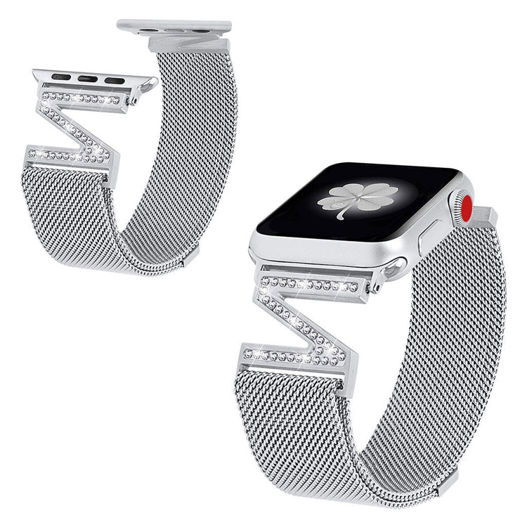 Kønt Apple Watch Series 5 40mm / Apple Watch 40mm Metal Rem - Sølv#serie_2