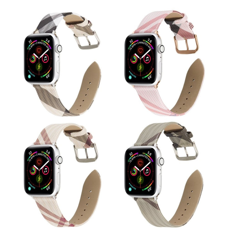  Apple Watch Series 5 40mm / Apple Watch 40mm Ægte læder Rem - Flerfarvet#serie_1