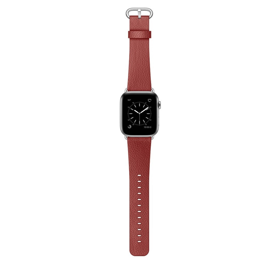  Apple Watch Series 5 40mm / Apple Watch 40mm Ægte læder Rem - Rød#serie_2