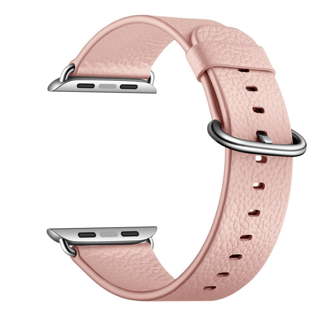  Apple Watch Series 5 40mm / Apple Watch 40mm Ægte læder Rem - Pink#serie_3