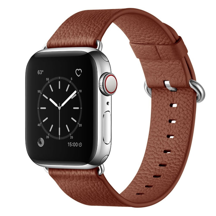  Apple Watch Series 5 40mm / Apple Watch 40mm Ægte læder Rem - Brun#serie_6