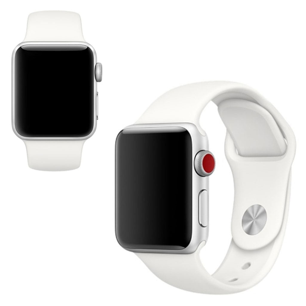  Apple Watch Series 5 44mm / Apple Watch 40mm Silikone Rem - Hvid#serie_3