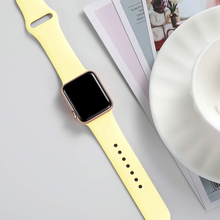  Apple Watch Series 5 44mm / Apple Watch 40mm Silikone Rem - Gul#serie_6