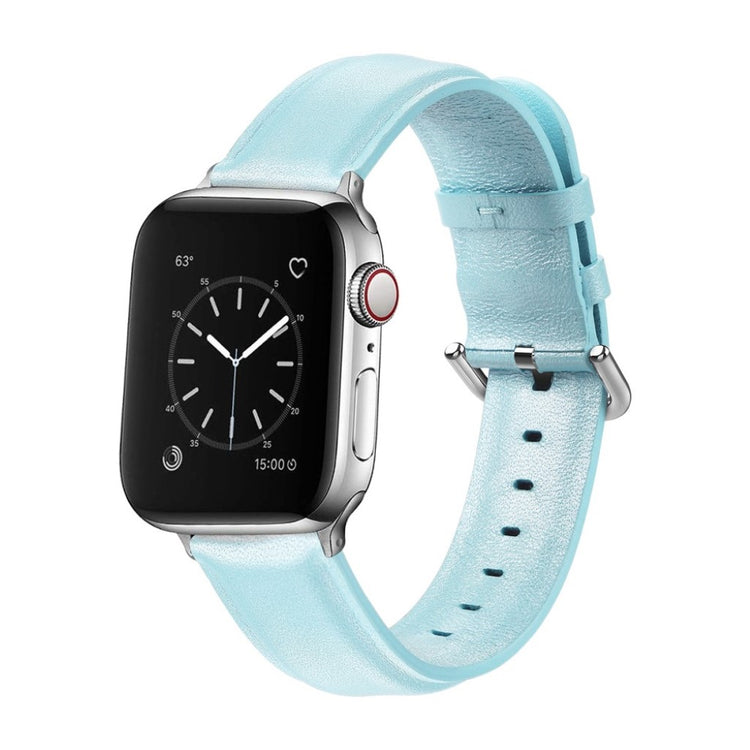  Apple Watch Series 5 40mm / Apple Watch 40mm Ægte læder Rem - Blå#serie_5