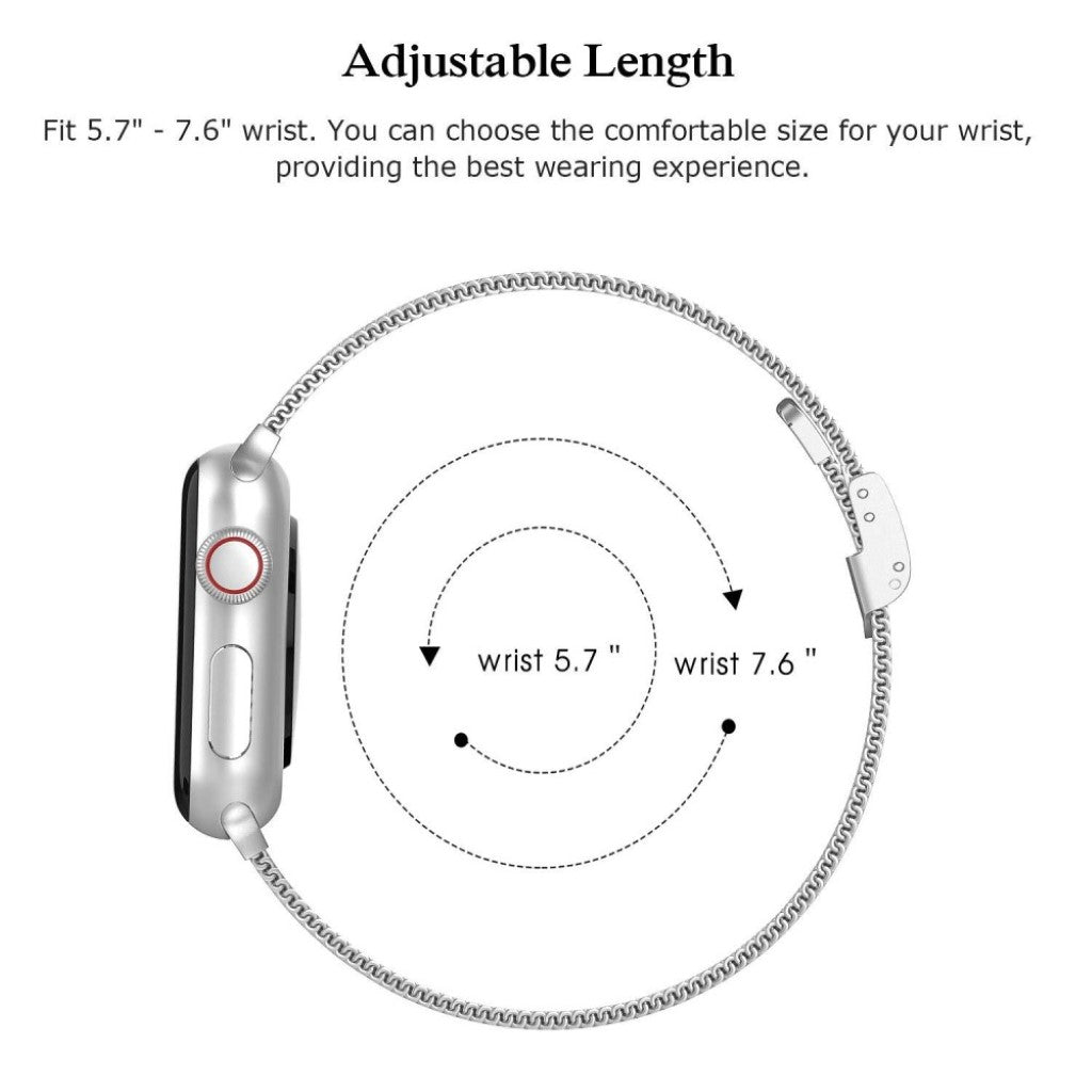 Pænt Apple Watch Series 5 40mm / Apple Watch 40mm Metal Rem - Sølv#serie_2