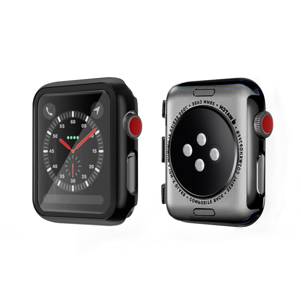 Super Fed Apple Watch Series 5 40mm / Apple Watch 40mm Cover med Skærmbeskytter i Hærdet Glas - Sort#serie_1