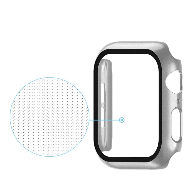 Super Fed Apple Watch Series 5 40mm / Apple Watch 40mm Cover med Skærmbeskytter i Hærdet Glas - Sølv#serie_4