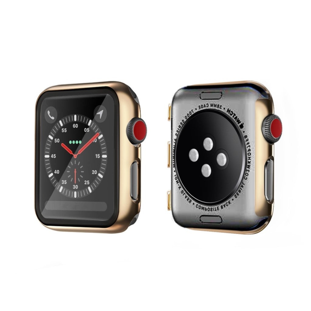 Super Fed Apple Watch Series 5 40mm / Apple Watch 40mm Cover med Skærmbeskytter i Hærdet Glas - Guld#serie_8
