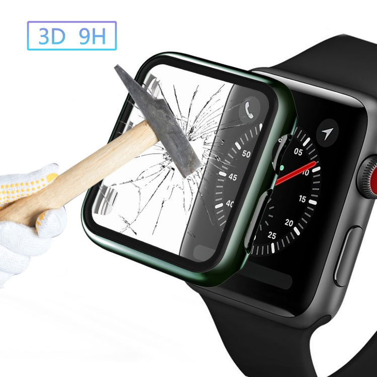 Super Fed Apple Watch Series 5 40mm / Apple Watch 40mm Cover med Skærmbeskytter i Hærdet Glas - Grøn#serie_9