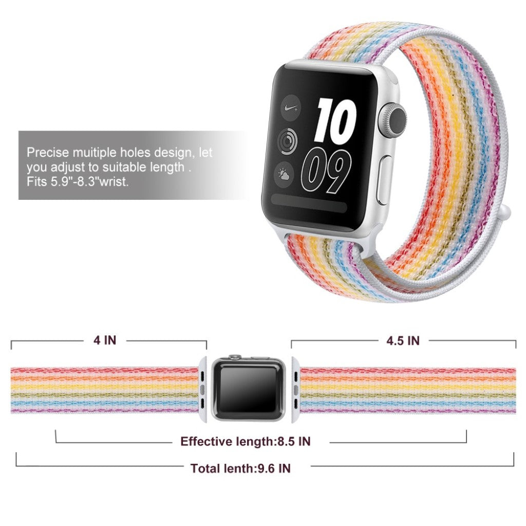 Mega cool Apple Watch Series 5 40mm Nylon Rem - Flerfarvet#serie_11