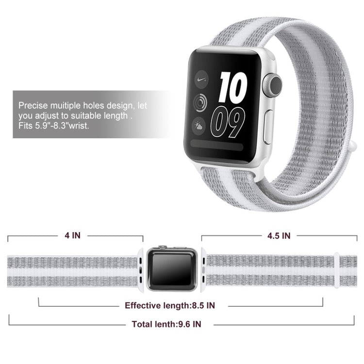 Mega cool Apple Watch Series 5 40mm Nylon Rem - Hvid#serie_2