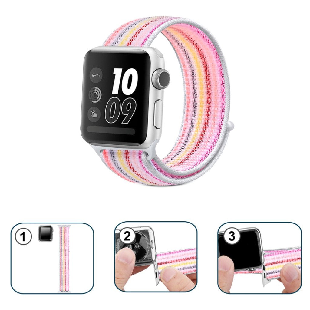 Mega cool Apple Watch Series 5 40mm Nylon Rem - Pink#serie_3