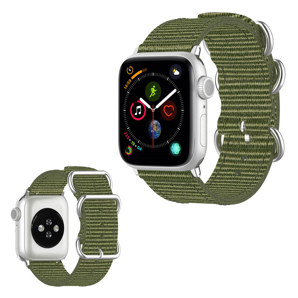 Vildt elegant Apple Watch Series 5 40mm Nylon Rem - Grøn#serie_6