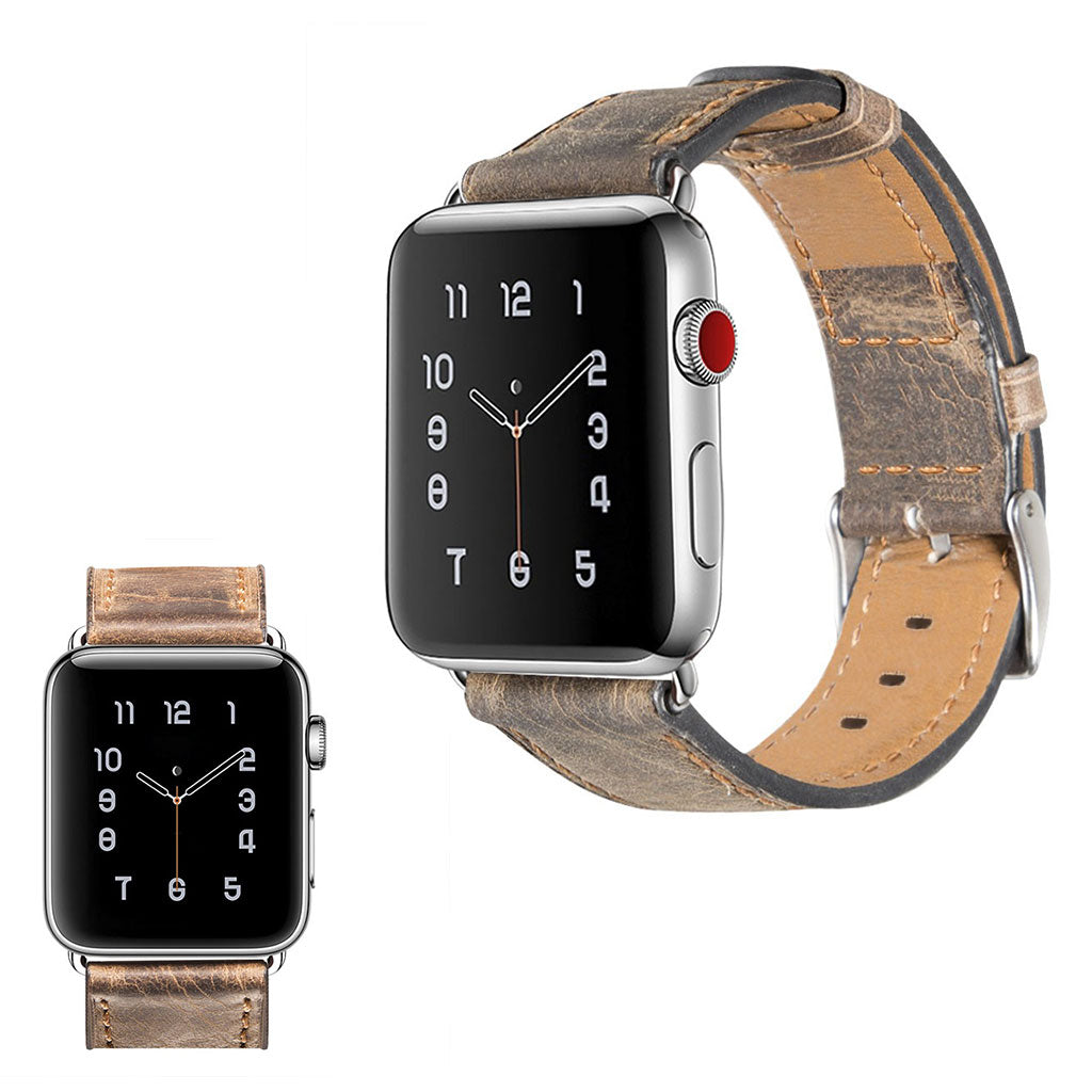 Meget fed Apple Watch Series 5 40mm Ægte læder Rem - Brun#serie_3