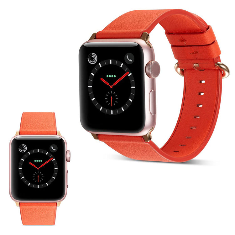 Helt vildt pænt Apple Watch Series 5 40mm Ægte læder Rem - Orange#serie_4