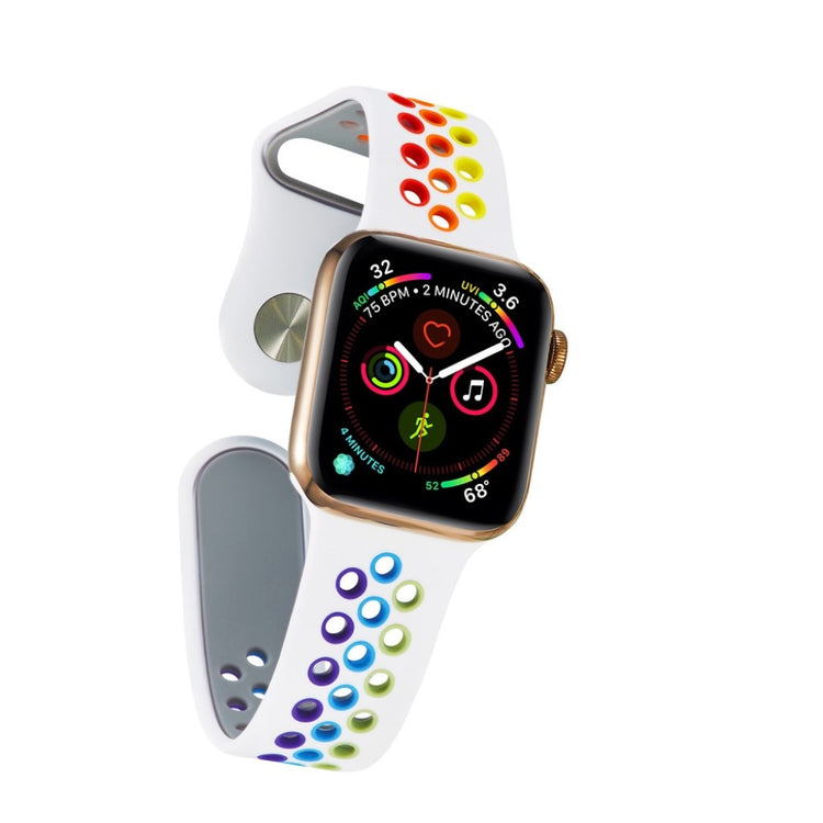Meget fint Apple Watch Series 5 40mm Silikone Rem - Flerfarvet#serie_113