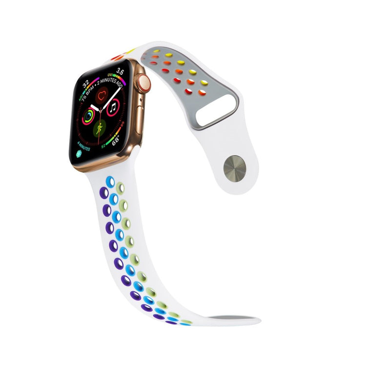 Meget fint Apple Watch Series 5 40mm Silikone Rem - Flerfarvet#serie_113