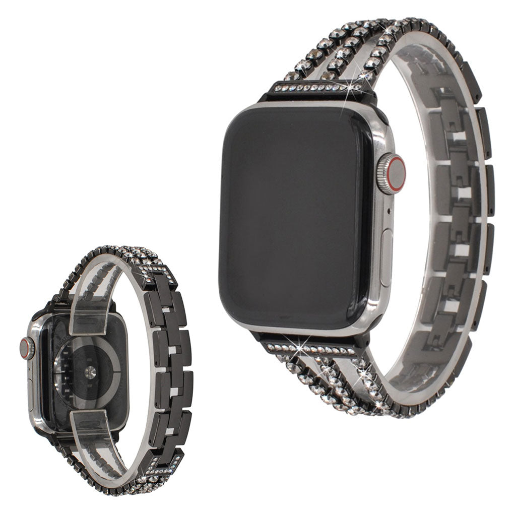 Yndigt Apple Watch Series 5 40mm Metal og Rhinsten Rem - Sort#serie_1
