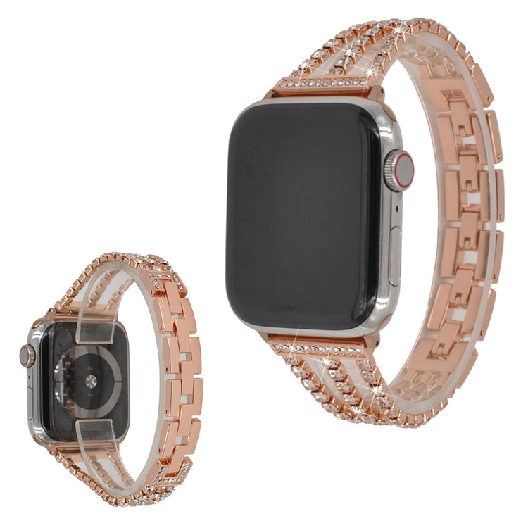 Yndigt Apple Watch Series 5 40mm Metal og Rhinsten Rem - Pink#serie_3