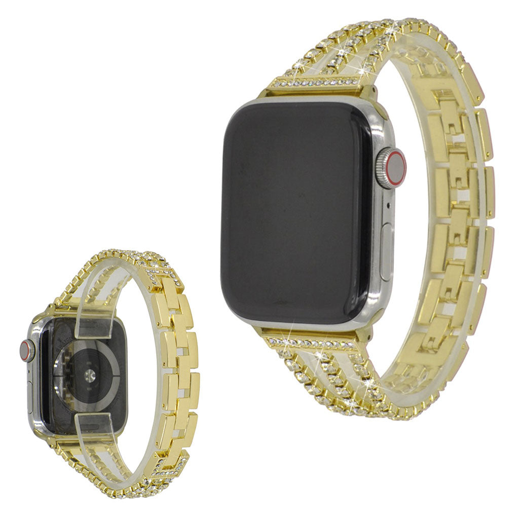 Yndigt Apple Watch Series 5 40mm Metal og Rhinsten Rem - Guld#serie_4