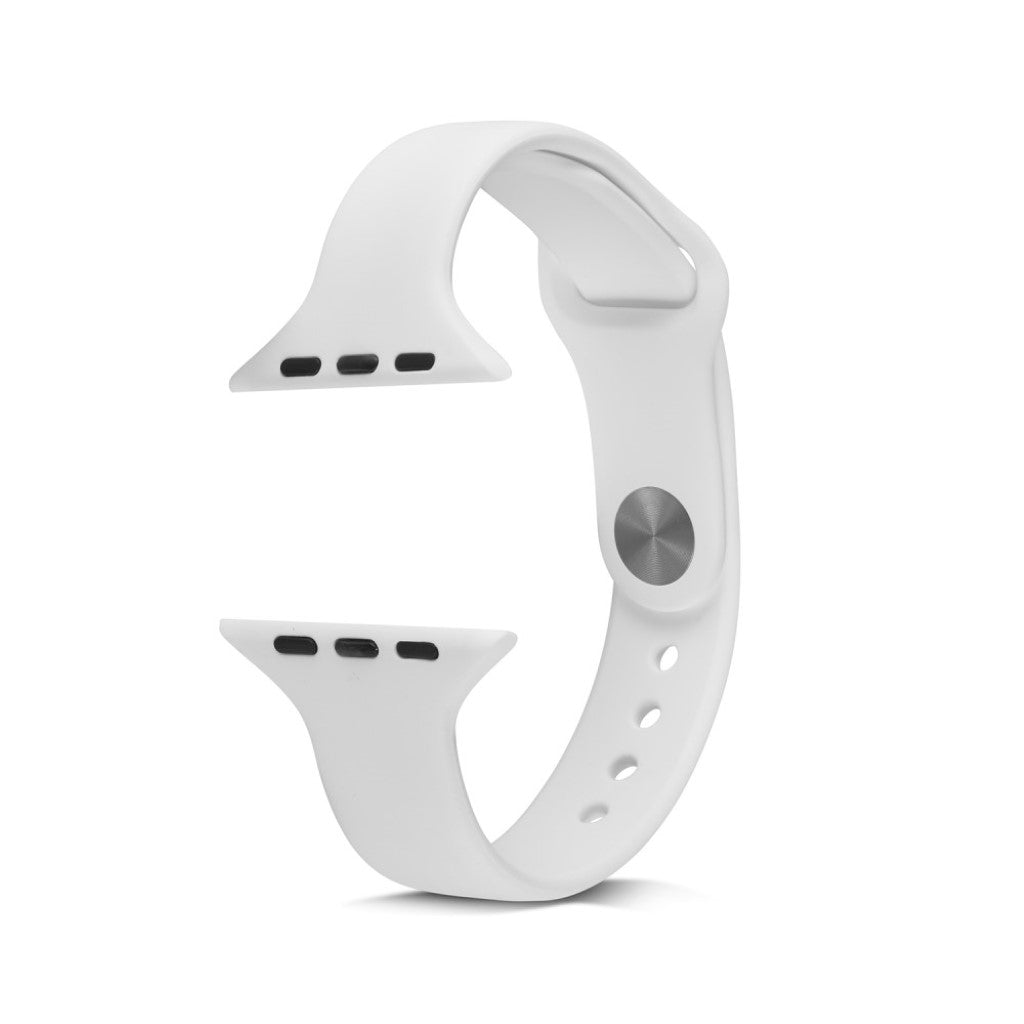 Super hårdfør Apple Watch Series 5 40mm Silikone Rem - Hvid#serie_2