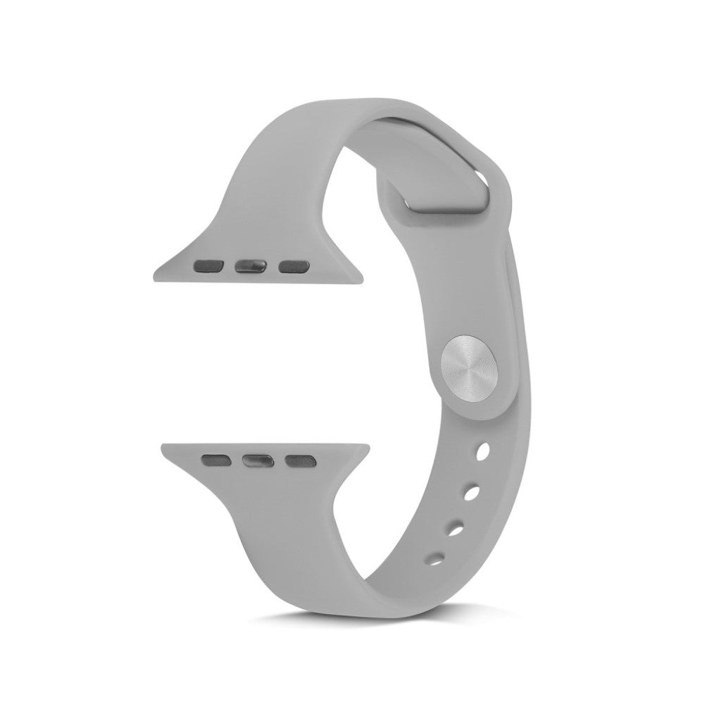 Super hårdfør Apple Watch Series 5 40mm Silikone Rem - Sølv#serie_3