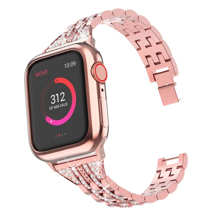 Mega flot Apple Watch Series 5 40mm Metal og Rhinsten Rem - Pink#serie_2