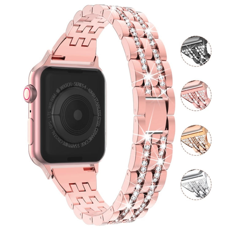 Mega flot Apple Watch Series 5 40mm Metal og Rhinsten Rem - Pink#serie_2