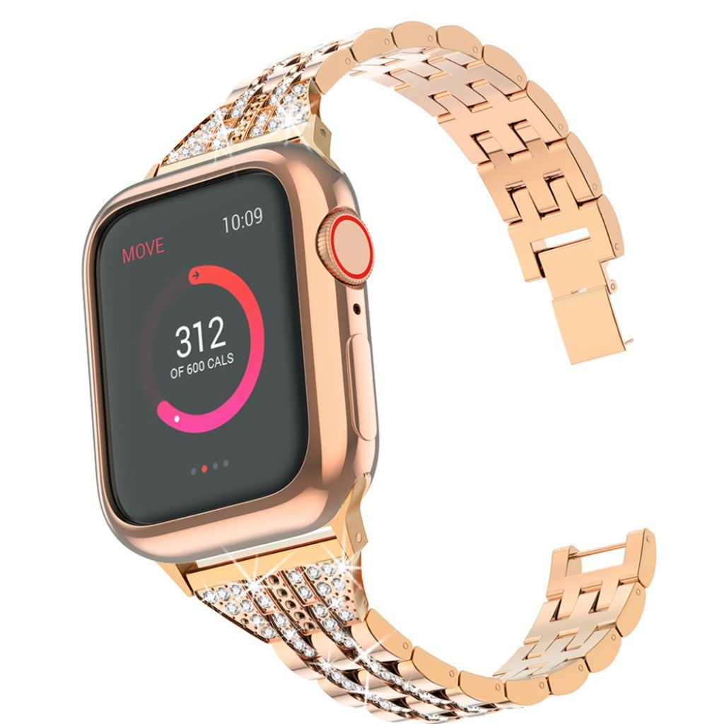 Mega flot Apple Watch Series 5 40mm Metal og Rhinsten Rem - Guld#serie_4