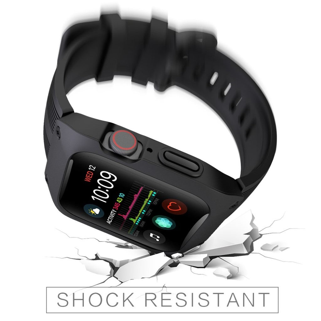 Helt vildt pænt Apple Watch Series 5 44mm Silikone Rem - Sort#serie_1