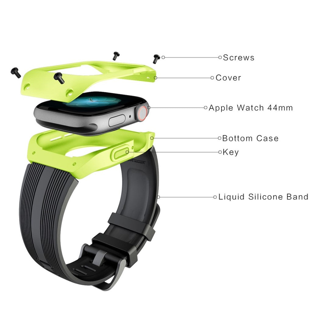 Helt vildt pænt Apple Watch Series 5 44mm Silikone Rem - Sort#serie_4