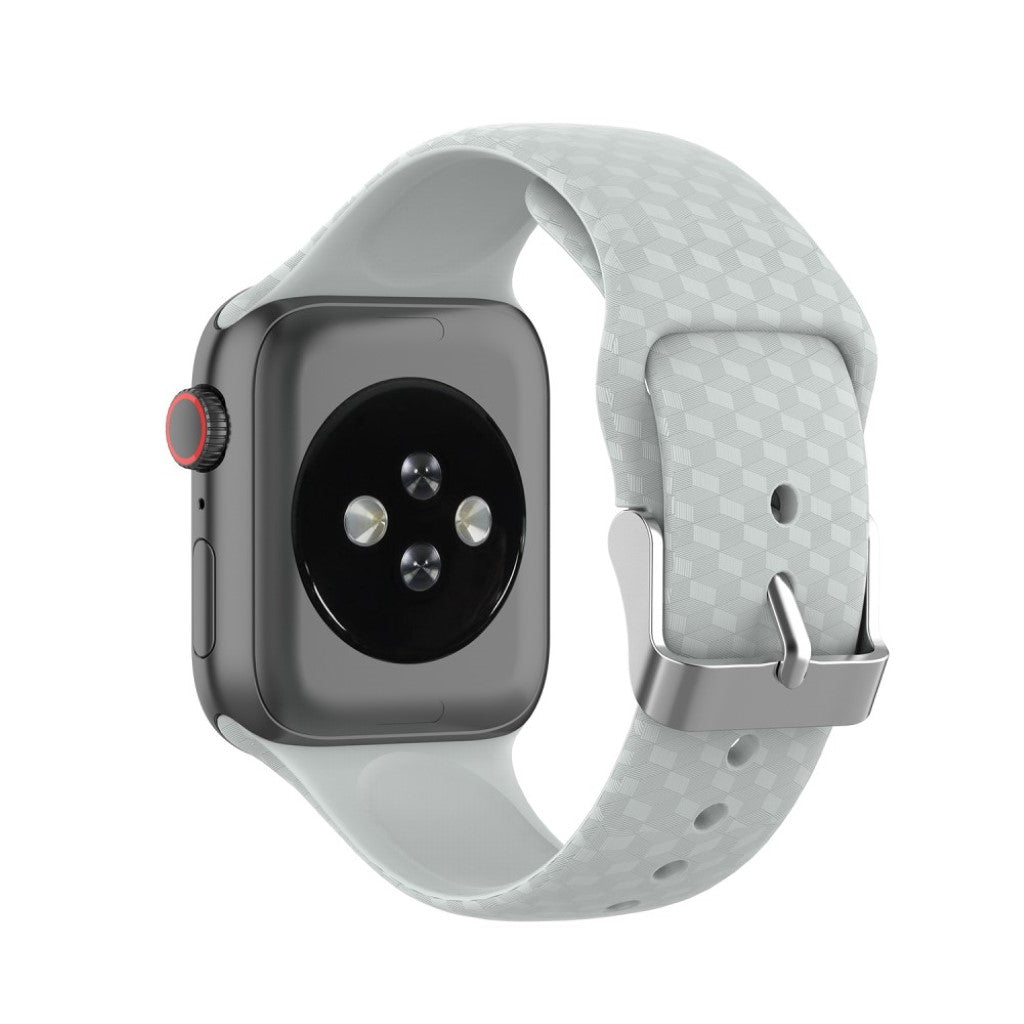 Meget smuk Apple Watch Series 5 44mm Silikone Rem - Sølv#serie_7