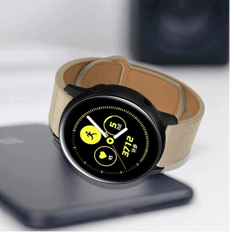 Komfortabel Apple Watch Series 5 44mm Ægte læder Rem - Beige#serie_1