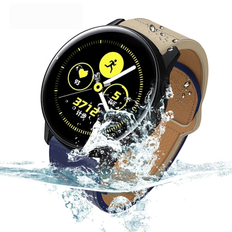 Komfortabel Apple Watch Series 5 44mm Ægte læder Rem - Blå#serie_3