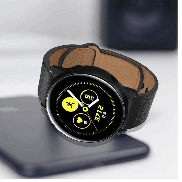 Komfortabel Apple Watch Series 5 44mm Ægte læder Rem - Sort#serie_5