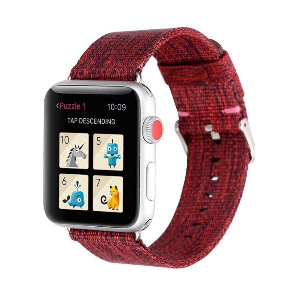 Rigtigt fed Apple Watch Series 5 44mm Nylon Rem - Rød#serie_3