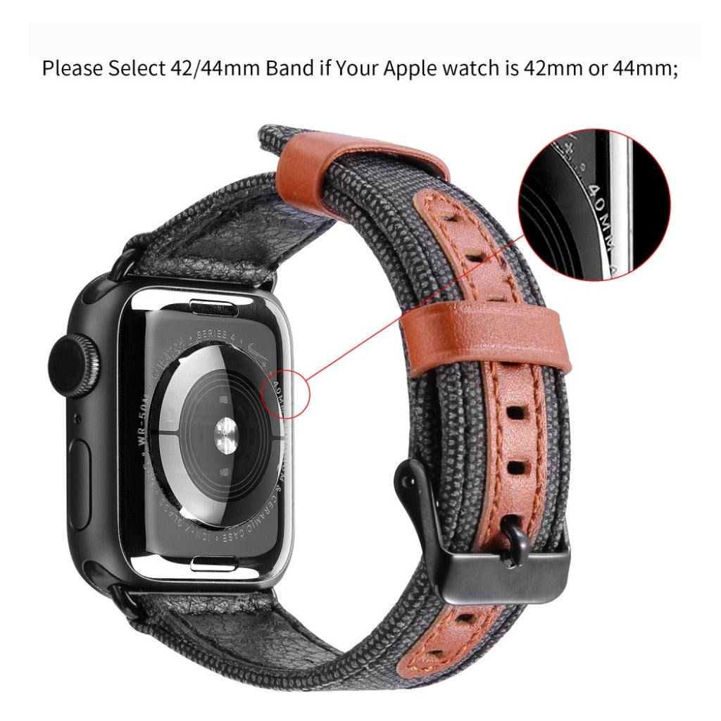 Mega smuk Apple Watch Series 5 44mm Nylon Rem - Sort#serie_1