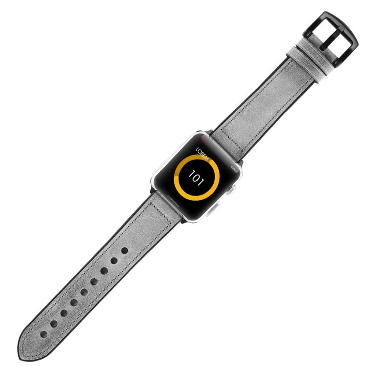 Pænt Apple Watch Series 5 44mm Ægte læder og Silikone Rem - Sølv#serie_1