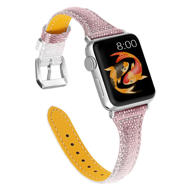Meget godt Apple Watch Series 5 44mm Ægte læder Rem - Pink#serie_3