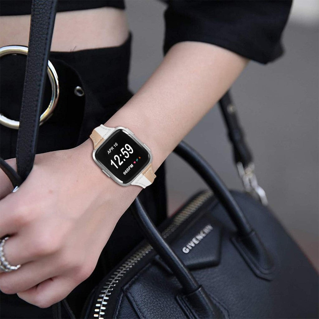 Vildt rart Apple Watch Series 5 44mm Ægte læder Rem - Hvid#serie_3