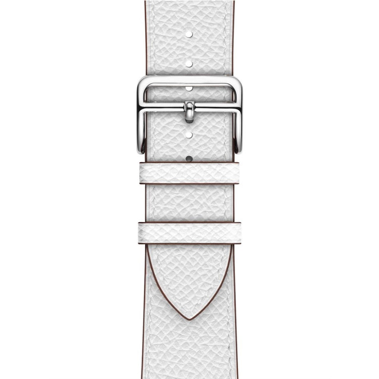 Meget fantastisk Apple Watch Series 5 44mm Ægte læder Rem - Hvid#serie_2