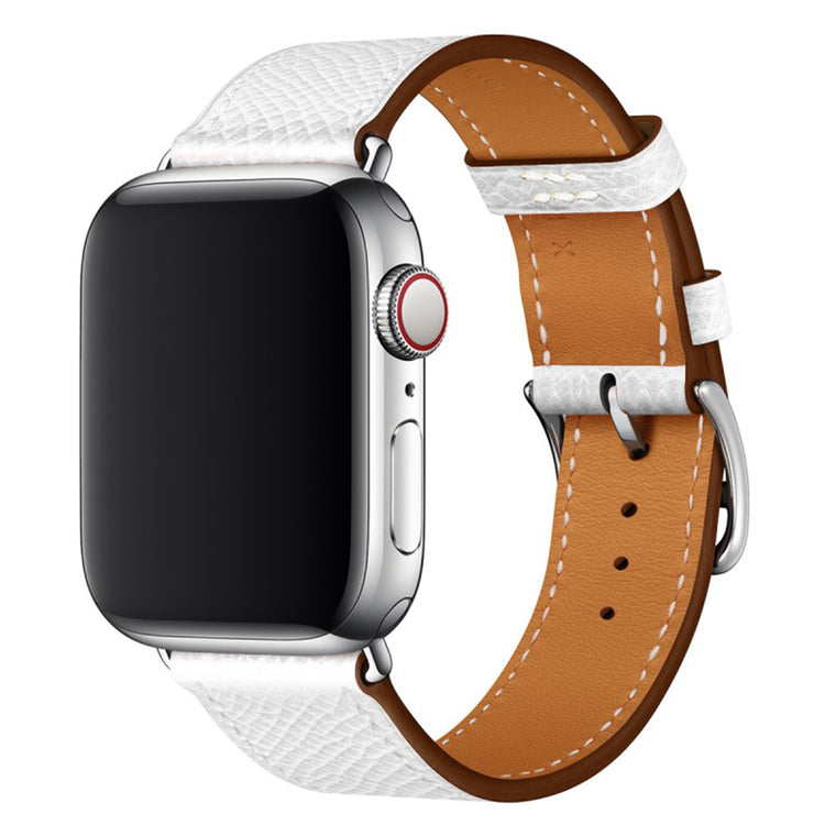 Meget fantastisk Apple Watch Series 5 44mm Ægte læder Rem - Hvid#serie_2