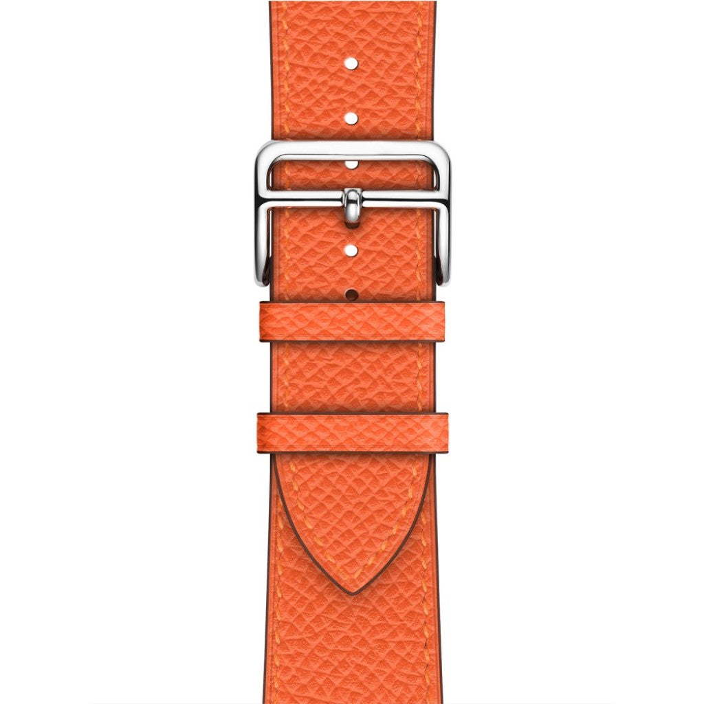 Meget fantastisk Apple Watch Series 5 44mm Ægte læder Rem - Orange#serie_3